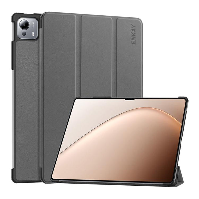 Funda para tablet inteligente ENKAY de tres pliegues, de piel con textura Custer., For Xiaomi Redmi K Pad 2 8.8 2026, For Xiaomi Pad 7S Pro 12.5, For Xiaomi Pad 7 Ultra 14