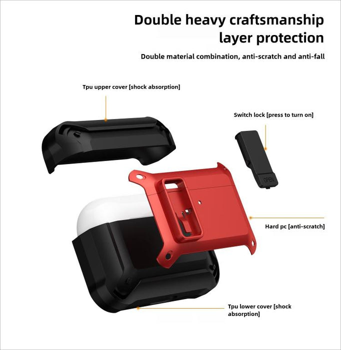 Lock TPU Hybrid PC Earphone Protective Cover, For AirPods Pro 3
