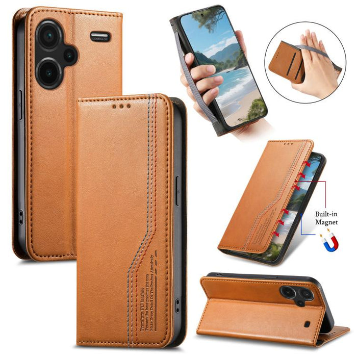 Funda de cuero para teléfono con cierre magnético y pulsera elástica, For Xiaomi Poco X8 Pro Max 5G, For Xiaomi Poco X8 Pro 5G, For Redmi Turbo 5 Max 5G, For Redmi Turbo 5 5G, For Xiaomi 17 Pro Max, For Xiaomi 17 Pro, For Xiaomi 17                     ...