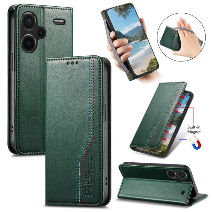 Funda de cuero para teléfono con cierre magnético y pulsera elástica, For Xiaomi Poco X8 Pro Max 5G, For Xiaomi Poco X8 Pro 5G, For Redmi Turbo 5 Max 5G, For Redmi Turbo 5 5G, For Xiaomi 17 Pro Max, For Xiaomi 17 Pro, For Xiaomi 17                     ...