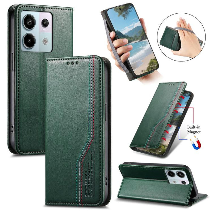 Funda de cuero para teléfono con cierre magnético y pulsera elástica, For Xiaomi Poco X8 Pro Max 5G, For Xiaomi Poco X8 Pro 5G, For Redmi Turbo 5 Max 5G, For Redmi Turbo 5 5G, For Xiaomi 17 Pro Max, For Xiaomi 17 Pro, For Xiaomi 17                     ...