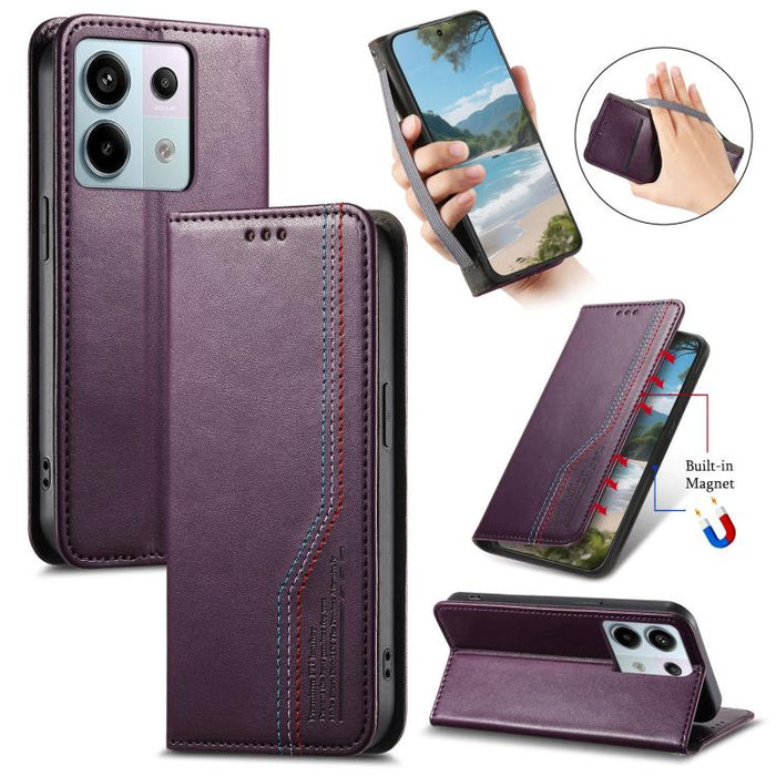 Funda de cuero para teléfono con cierre magnético y pulsera elástica, For Xiaomi Poco X8 Pro Max 5G, For Xiaomi Poco X8 Pro 5G, For Redmi Turbo 5 Max 5G, For Redmi Turbo 5 5G, For Xiaomi 17 Pro Max, For Xiaomi 17 Pro, For Xiaomi 17                     ...