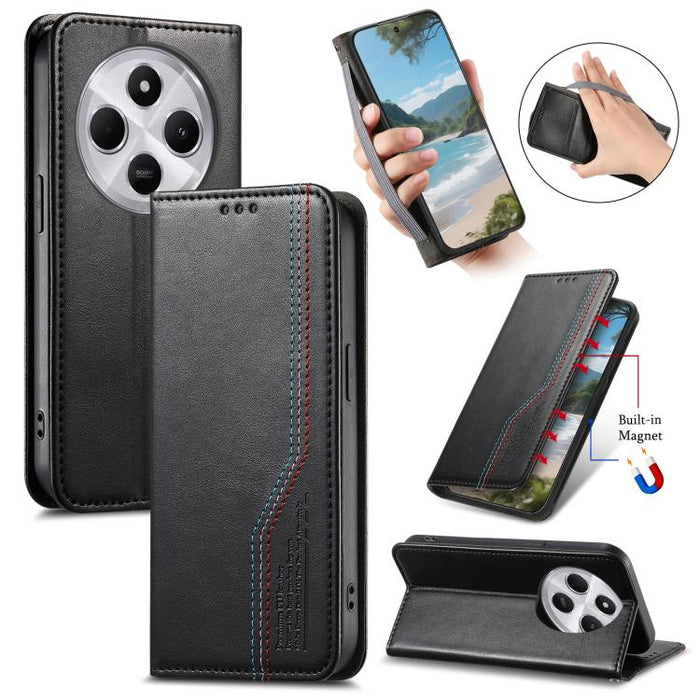 Funda de cuero para teléfono con cierre magnético y pulsera elástica, For Xiaomi Poco X8 Pro Max 5G, For Xiaomi Poco X8 Pro 5G, For Redmi Turbo 5 Max 5G, For Redmi Turbo 5 5G, For Xiaomi 17 Pro Max, For Xiaomi 17 Pro, For Xiaomi 17                     ...