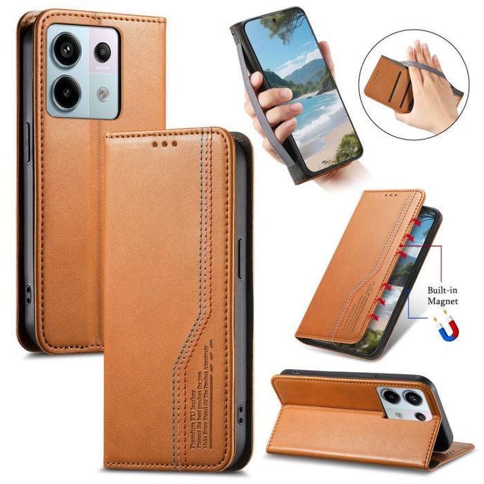 Funda de cuero para teléfono con cierre magnético y pulsera elástica, For Xiaomi Poco X8 Pro Max 5G, For Xiaomi Poco X8 Pro 5G, For Redmi Turbo 5 Max 5G, For Redmi Turbo 5 5G, For Xiaomi 17 Pro Max, For Xiaomi 17 Pro, For Xiaomi 17                     ...