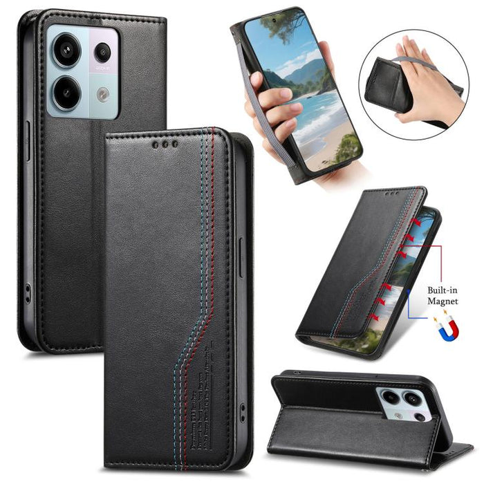 Funda de cuero para teléfono con cierre magnético y pulsera elástica, For Xiaomi Poco X8 Pro Max 5G, For Xiaomi Poco X8 Pro 5G, For Redmi Turbo 5 Max 5G, For Redmi Turbo 5 5G, For Xiaomi 17 Pro Max, For Xiaomi 17 Pro, For Xiaomi 17                     ...