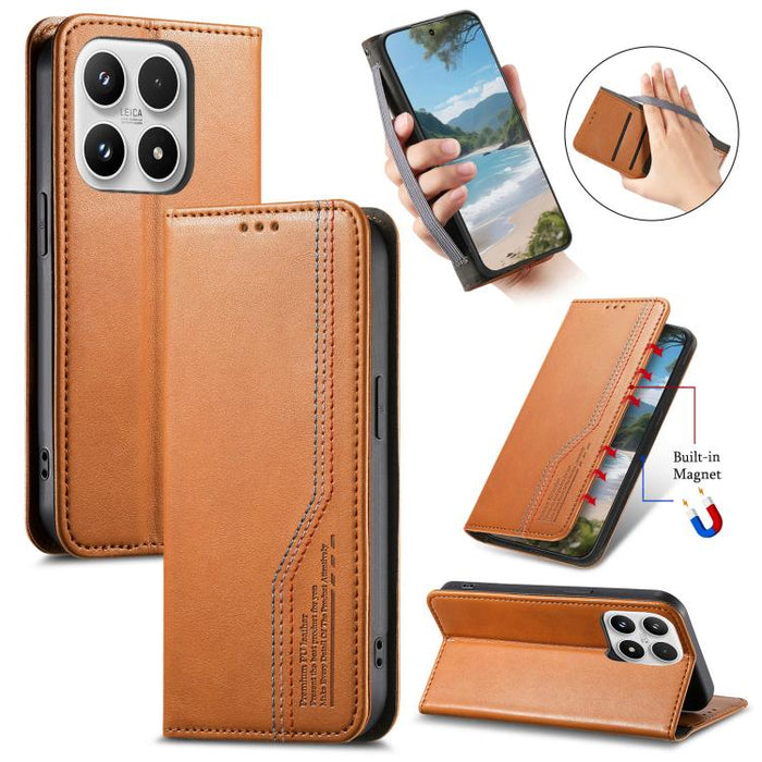 Funda de cuero para teléfono con cierre magnético y pulsera elástica, For Xiaomi Poco X8 Pro Max 5G, For Xiaomi Poco X8 Pro 5G, For Redmi Turbo 5 Max 5G, For Redmi Turbo 5 5G, For Xiaomi 17 Pro Max, For Xiaomi 17 Pro, For Xiaomi 17                     ...