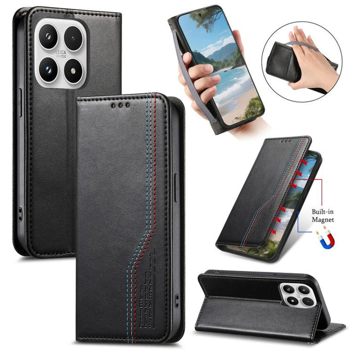 Funda de cuero para teléfono con cierre magnético y pulsera elástica, For Xiaomi Poco X8 Pro Max 5G, For Xiaomi Poco X8 Pro 5G, For Redmi Turbo 5 Max 5G, For Redmi Turbo 5 5G, For Xiaomi 17 Pro Max, For Xiaomi 17 Pro, For Xiaomi 17                     ...