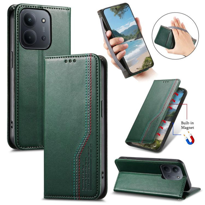 Funda de cuero para teléfono con cierre magnético y pulsera elástica, For Xiaomi Poco X8 Pro Max 5G, For Xiaomi Poco X8 Pro 5G, For Redmi Turbo 5 Max 5G, For Redmi Turbo 5 5G, For Xiaomi 17 Pro Max, For Xiaomi 17 Pro, For Xiaomi 17                     ...