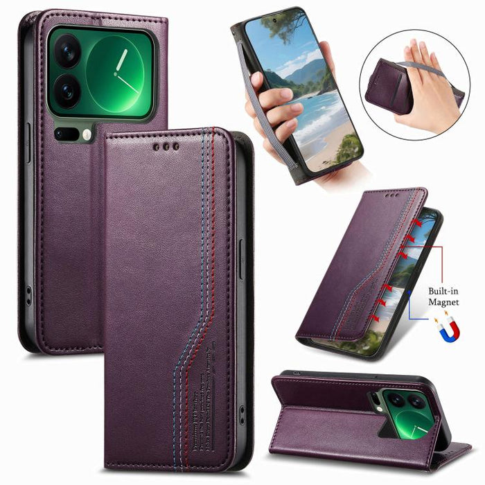 Funda de cuero para teléfono con cierre magnético y pulsera elástica, For Xiaomi Poco X8 Pro Max 5G, For Xiaomi Poco X8 Pro 5G, For Redmi Turbo 5 Max 5G, For Redmi Turbo 5 5G, For Xiaomi 17 Pro Max, For Xiaomi 17 Pro, For Xiaomi 17                     ...