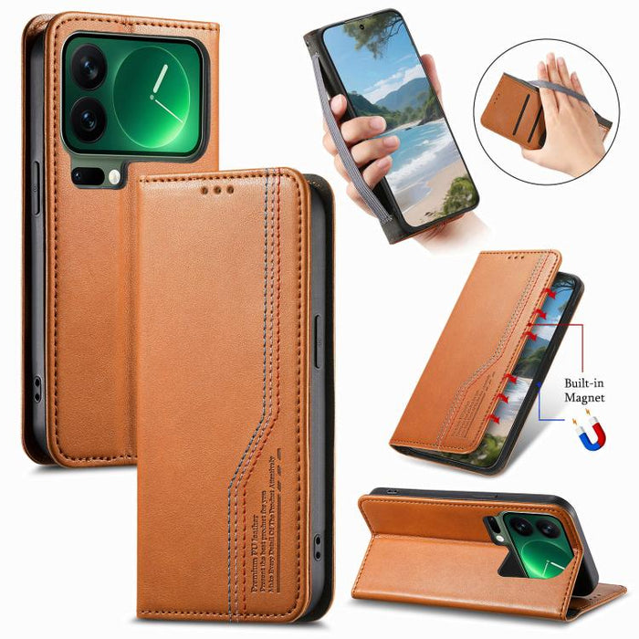 Funda de cuero para teléfono con cierre magnético y pulsera elástica, For Xiaomi Poco X8 Pro Max 5G, For Xiaomi Poco X8 Pro 5G, For Redmi Turbo 5 Max 5G, For Redmi Turbo 5 5G, For Xiaomi 17 Pro Max, For Xiaomi 17 Pro, For Xiaomi 17                     ...