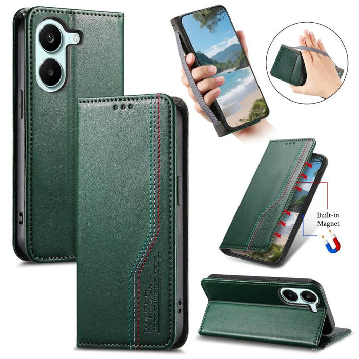Funda de cuero para teléfono con cierre magnético y pulsera elástica, For Xiaomi Poco X8 Pro Max 5G, For Xiaomi Poco X8 Pro 5G, For Redmi Turbo 5 Max 5G, For Redmi Turbo 5 5G, For Xiaomi 17 Pro Max, For Xiaomi 17 Pro, For Xiaomi 17                     ...