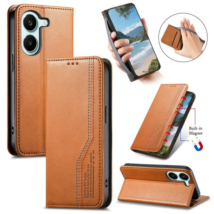 Funda de cuero para teléfono con cierre magnético y pulsera elástica, For Xiaomi Poco X8 Pro Max 5G, For Xiaomi Poco X8 Pro 5G, For Redmi Turbo 5 Max 5G, For Redmi Turbo 5 5G, For Xiaomi 17 Pro Max, For Xiaomi 17 Pro, For Xiaomi 17                     ...