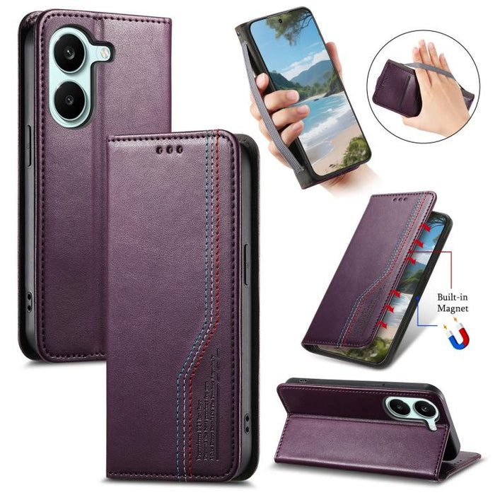 Funda de cuero para teléfono con cierre magnético y pulsera elástica, For Xiaomi Poco X8 Pro Max 5G, For Xiaomi Poco X8 Pro 5G, For Redmi Turbo 5 Max 5G, For Redmi Turbo 5 5G, For Xiaomi 17 Pro Max, For Xiaomi 17 Pro, For Xiaomi 17                     ...