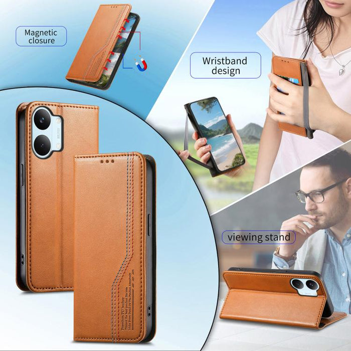 Funda de cuero para teléfono con cierre magnético y pulsera elástica, For Xiaomi Poco X8 Pro Max 5G, For Xiaomi Poco X8 Pro 5G, For Redmi Turbo 5 Max 5G, For Redmi Turbo 5 5G, For Xiaomi 17 Pro Max, For Xiaomi 17 Pro, For Xiaomi 17                     ...