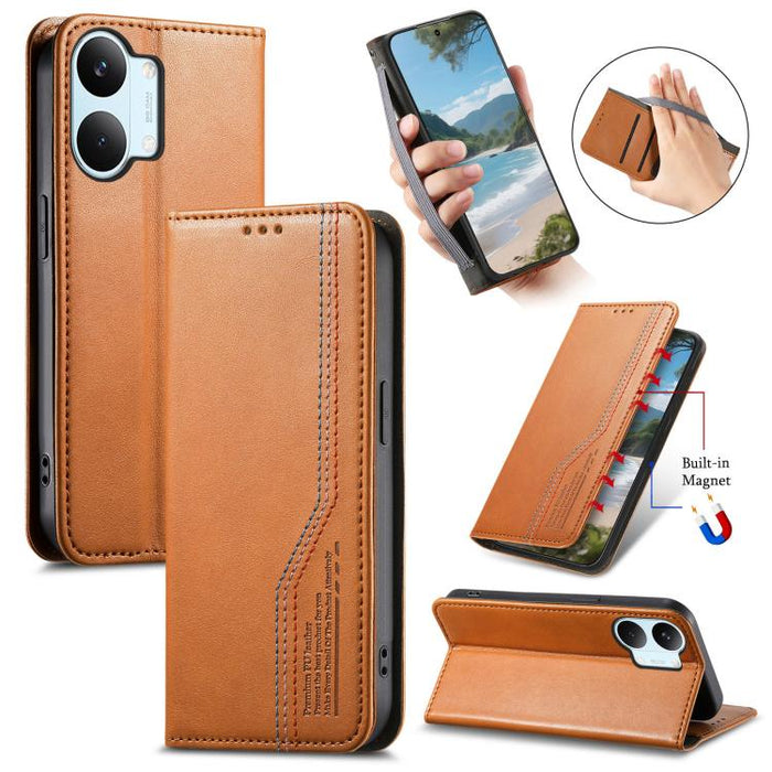 Funda de cuero para teléfono con cierre magnético y pulsera elástica, For Xiaomi Poco X8 Pro Max 5G, For Xiaomi Poco X8 Pro 5G, For Redmi Turbo 5 Max 5G, For Redmi Turbo 5 5G, For Xiaomi 17 Pro Max, For Xiaomi 17 Pro, For Xiaomi 17                     ...