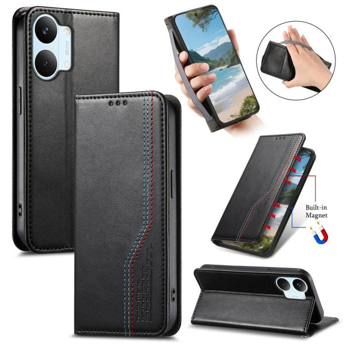 Funda de cuero para teléfono con cierre magnético y pulsera elástica, For Xiaomi Poco X8 Pro Max 5G, For Xiaomi Poco X8 Pro 5G, For Redmi Turbo 5 Max 5G, For Redmi Turbo 5 5G, For Xiaomi 17 Pro Max, For Xiaomi 17 Pro, For Xiaomi 17                     ...