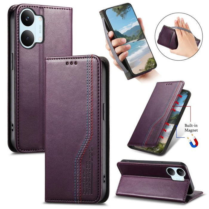 Funda de cuero para teléfono con cierre magnético y pulsera elástica, For Xiaomi Poco X8 Pro Max 5G, For Xiaomi Poco X8 Pro 5G, For Redmi Turbo 5 Max 5G, For Redmi Turbo 5 5G, For Xiaomi 17 Pro Max, For Xiaomi 17 Pro, For Xiaomi 17                     ...