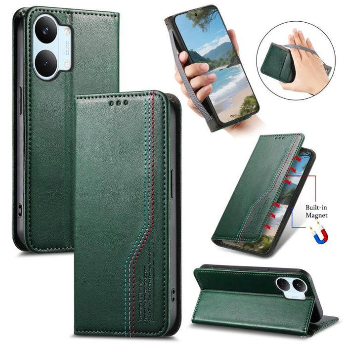 Funda de cuero para teléfono con cierre magnético y pulsera elástica, For Xiaomi Poco X8 Pro Max 5G, For Xiaomi Poco X8 Pro 5G, For Redmi Turbo 5 Max 5G, For Redmi Turbo 5 5G, For Xiaomi 17 Pro Max, For Xiaomi 17 Pro, For Xiaomi 17                     ...