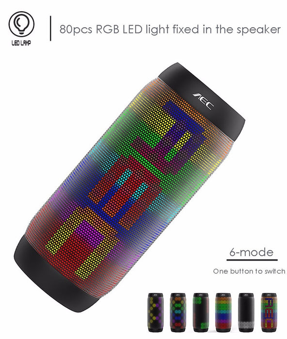 BQ615 PRO Altavoz estéreo HiFi inalámbrico LED colorido, combina Bluetooth + reproductor de tarjetas TF + radio FM + AUX + NFC