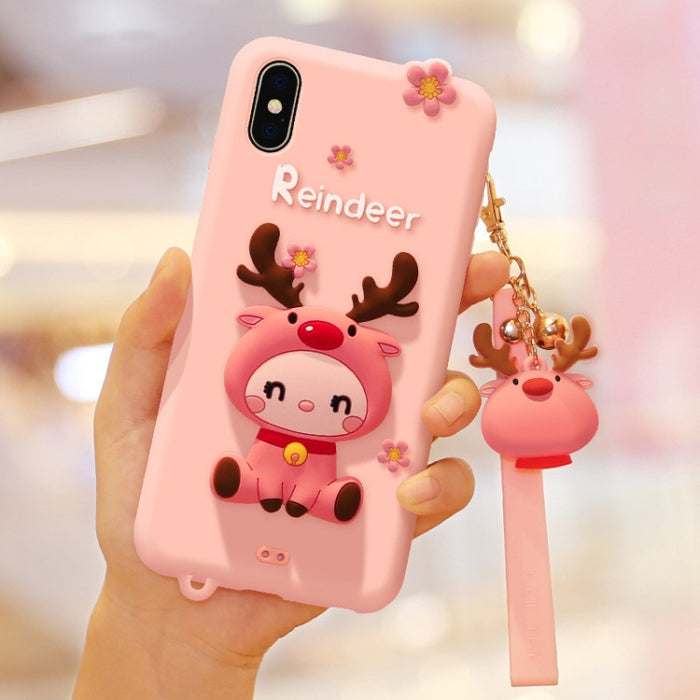 Lovely Reindeer Paquete completo Funda de silicona anti caída para iPhone XS, For iPhone XS