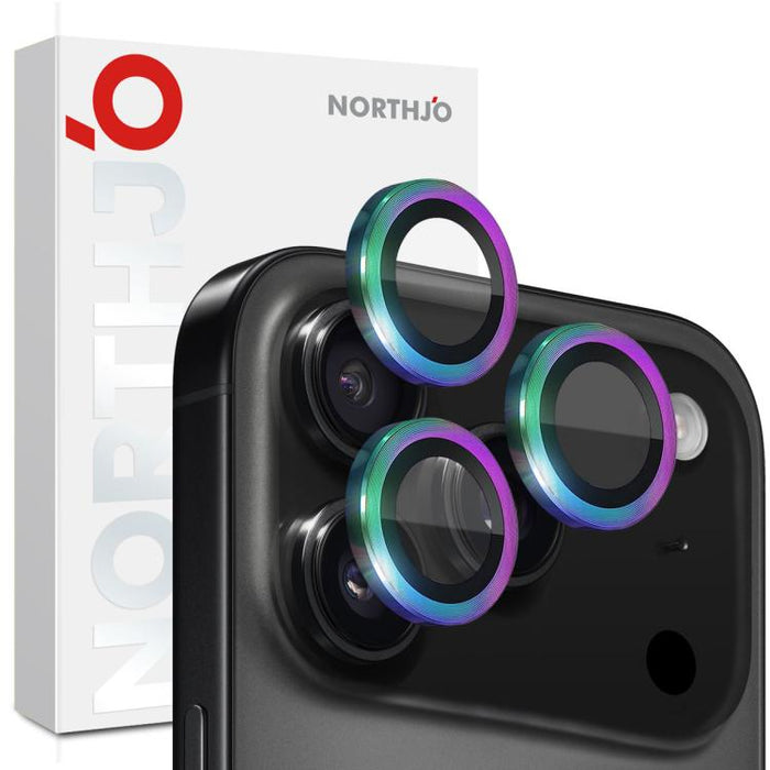 NORTHJO Camera Lens Protector CD Metal Ring Tempered Glass Film, For iPhone 17 Pro / 17 Pro Max