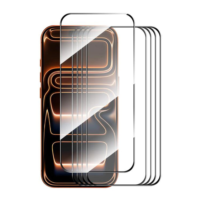 5pcs ENKAY Thickened Glue No White Edge High Aluminum-silicon Tempered Glass Film, For iPhone 17 Pro Max, For iPhone 17 Pro, For iPhone 17, For iPhone Air
