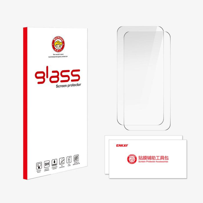 2pcs ENKAY Thickened Glue No White Edge 9H Big Arc Edge High Aluminum-silicon Tempered Glass Film, For iPhone 17 Pro Max, For iPhone 17 Pro, For iPhone 17, For iPhone Air