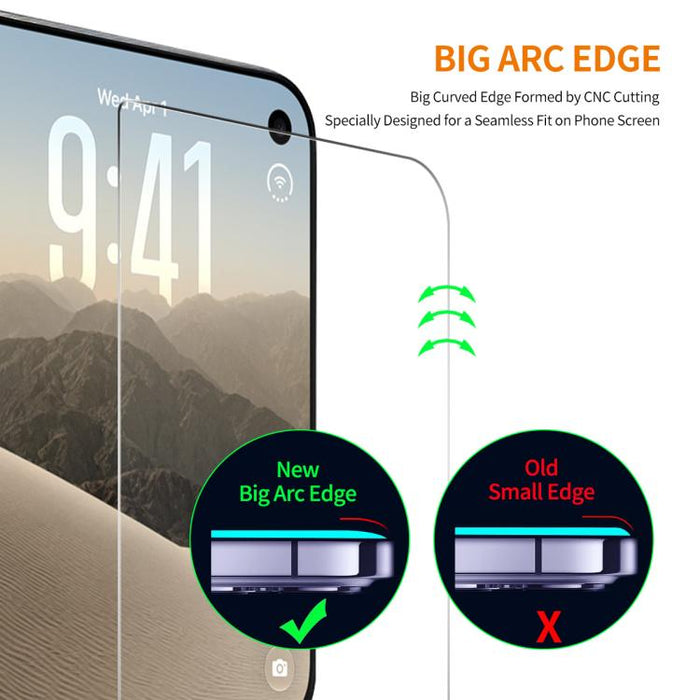 2pcs ENKAY Thickened Glue No White Edge 9H Big Arc Edge High Aluminum-silicon Tempered Glass Film, For iPhone 17 Pro Max, For iPhone 17 Pro, For iPhone 17, For iPhone Air