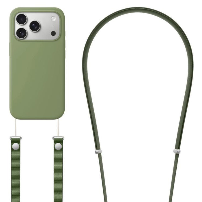 Crossbody Imitation Nylon Magnetic Liquid Pop-Up Animation Liquid Silicone Phone Case, For iPhone 17 Pro Max, For iPhone 17 Pro, For iPhone 17