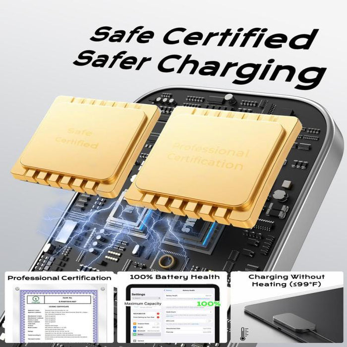 For iPad Pro 13 2025 Fast Charging Smart PIN Magnetic Charger Wireless Charging Pad with Type-C Cable, For iPad Pro 13 2025