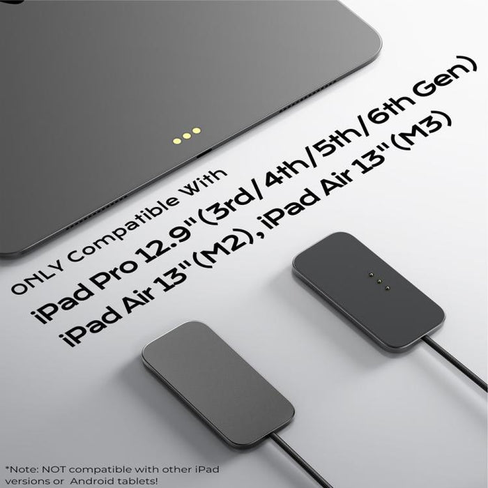 For iPad Pro 12.9 / Air 13 Fast Charging Smart PIN Magnetic Charger Wireless Charging Pad with Type-C Cable, For iPad Pro 12.9 / Air 13