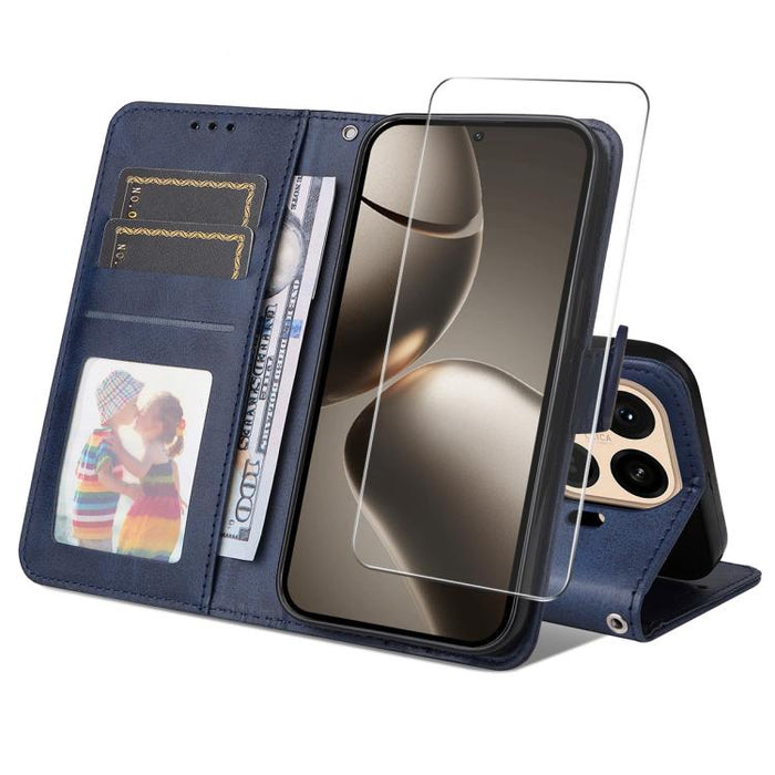Funda para teléfono ENKAY con tarjetero, textura de piel de becerro y película protectora de aluminio y silicio de 0,18 mm de grosor., For Xiaomi 17T Pro, For Xiaomi 17T, For Xiaomi Poco X8 Pro Max 5G, For Xiaomi Poco X8 Pro 5G, For Xiaomi 17 Ultra    ...