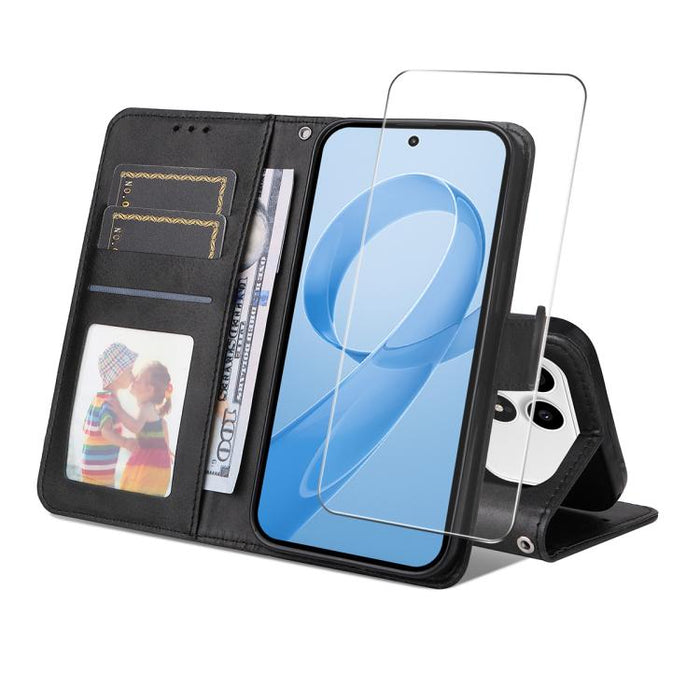 Funda para teléfono ENKAY con tarjetero, textura de piel de becerro y película protectora de aluminio y silicio de 0,18 mm de grosor., For Xiaomi 17T Pro, For Xiaomi 17T, For Xiaomi Poco X8 Pro Max 5G, For Xiaomi Poco X8 Pro 5G, For Xiaomi 17 Ultra    ...