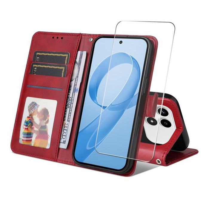 Funda para teléfono ENKAY con tarjetero, textura de piel de becerro y película protectora de aluminio y silicio de 0,18 mm de grosor., For Xiaomi 17T Pro, For Xiaomi 17T, For Xiaomi Poco X8 Pro Max 5G, For Xiaomi Poco X8 Pro 5G, For Xiaomi 17 Ultra    ...