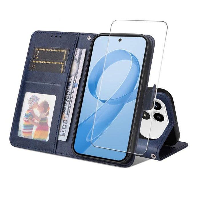 Funda para teléfono ENKAY con tarjetero, textura de piel de becerro y película protectora de aluminio y silicio de 0,18 mm de grosor., For Xiaomi 17T Pro, For Xiaomi 17T, For Xiaomi Poco X8 Pro Max 5G, For Xiaomi Poco X8 Pro 5G, For Xiaomi 17 Ultra    ...