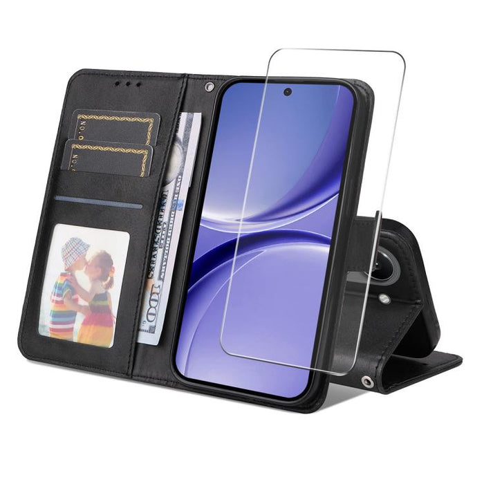 Funda para teléfono ENKAY con tarjetero, textura de piel de becerro y película protectora de aluminio y silicio de 0,18 mm de grosor., For Xiaomi 17T Pro, For Xiaomi 17T, For Xiaomi Poco X8 Pro Max 5G, For Xiaomi Poco X8 Pro 5G, For Xiaomi 17 Ultra    ...