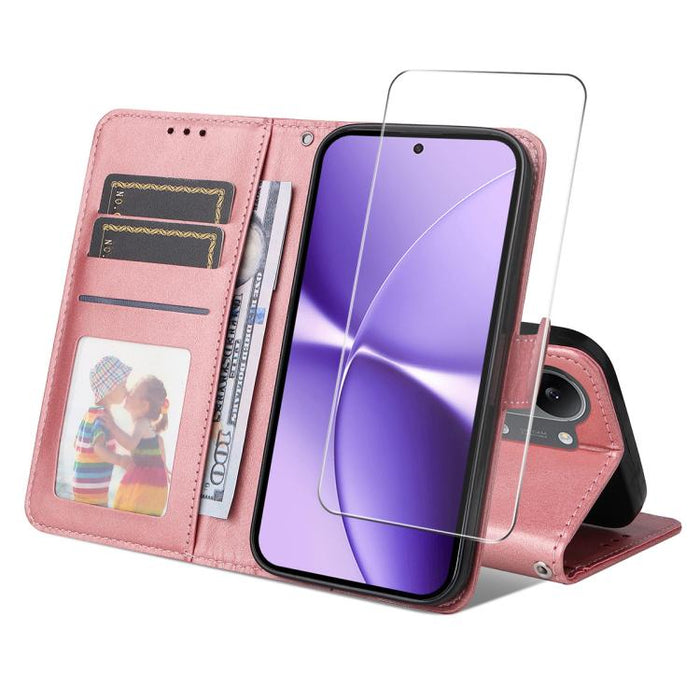 Funda para teléfono ENKAY con tarjetero, textura de piel de becerro y película protectora de aluminio y silicio de 0,18 mm de grosor., For Xiaomi 17T Pro, For Xiaomi 17T, For Xiaomi Poco X8 Pro Max 5G, For Xiaomi Poco X8 Pro 5G, For Xiaomi 17 Ultra    ...