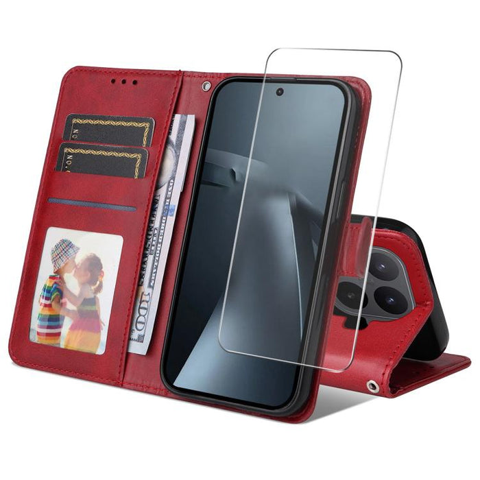 Funda para teléfono ENKAY con tarjetero, textura de piel de becerro y película protectora de aluminio y silicio de 0,18 mm de grosor., For Xiaomi 17T Pro, For Xiaomi 17T, For Xiaomi Poco X8 Pro Max 5G, For Xiaomi Poco X8 Pro 5G, For Xiaomi 17 Ultra    ...