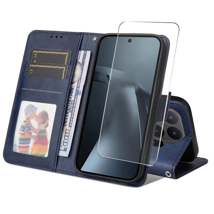 Funda para teléfono ENKAY con tarjetero, textura de piel de becerro y película protectora de aluminio y silicio de 0,18 mm de grosor., For Xiaomi 17T Pro, For Xiaomi 17T, For Xiaomi Poco X8 Pro Max 5G, For Xiaomi Poco X8 Pro 5G, For Xiaomi 17 Ultra    ...