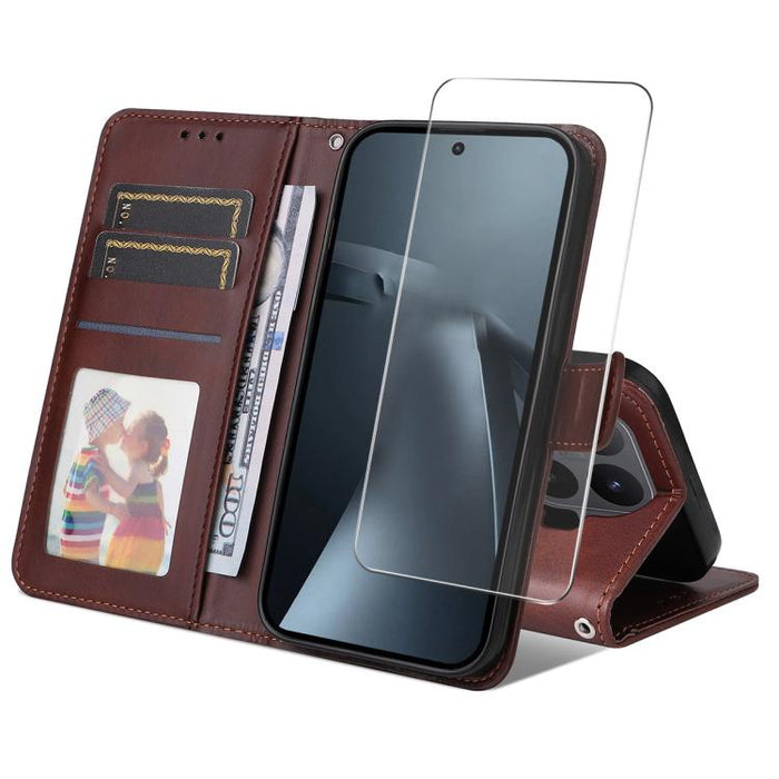 Funda para teléfono ENKAY con tarjetero, textura de piel de becerro y película protectora de aluminio y silicio de 0,18 mm de grosor., For Xiaomi 17T Pro, For Xiaomi 17T, For Xiaomi Poco X8 Pro Max 5G, For Xiaomi Poco X8 Pro 5G, For Xiaomi 17 Ultra    ...