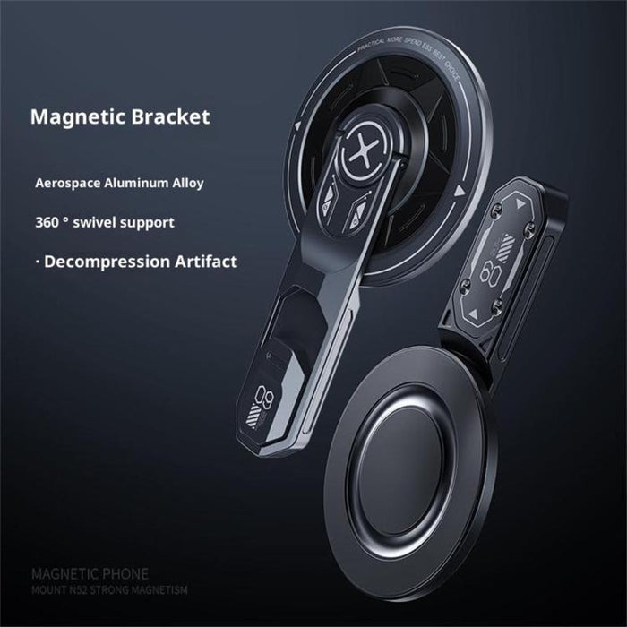 Soporte magnético plegable para teléfono con anillo adhesivo de doble cara T9, rotación de 360 grados y cierre giratorio de 360 grados.