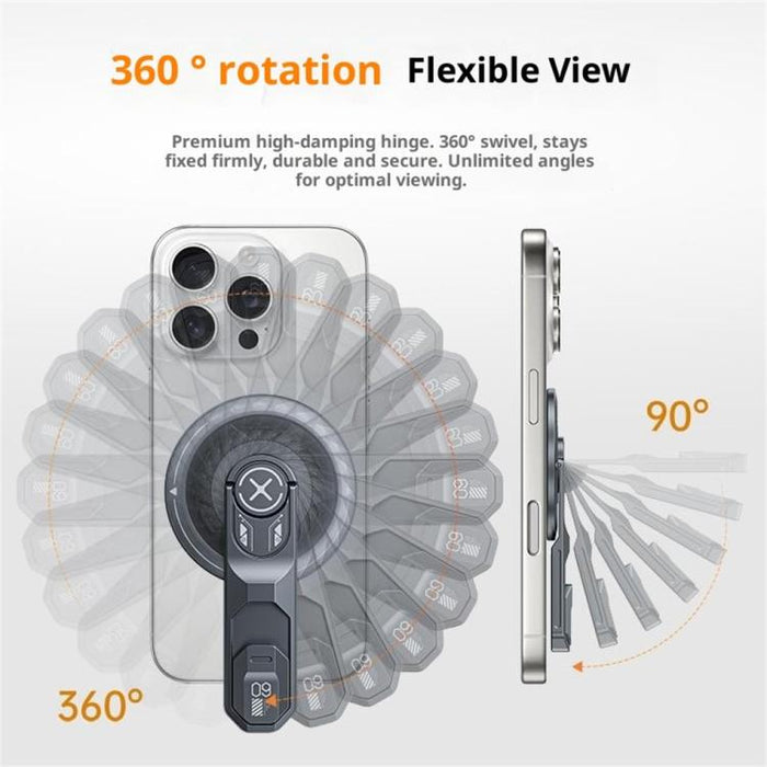 Soporte magnético plegable para teléfono con anillo adhesivo de doble cara T9, rotación de 360 grados y cierre giratorio de 360 grados.