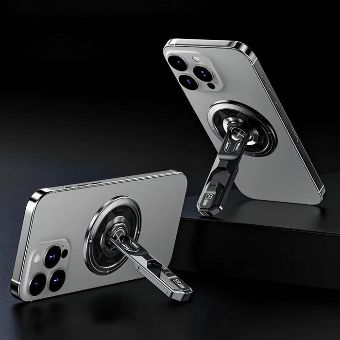 Soporte magnético plegable para teléfono con anillo adhesivo de doble cara T9, rotación de 360 grados y cierre giratorio de 360 grados.