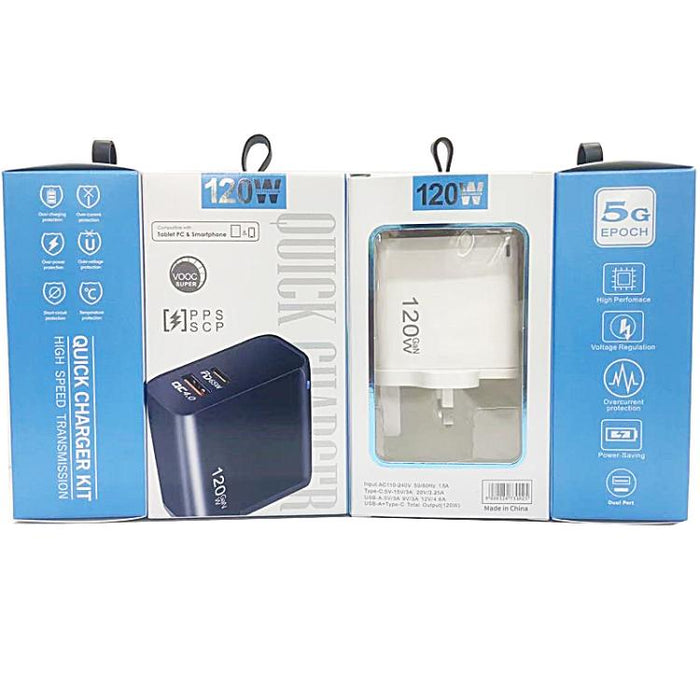 Cargador TE-PD65 GaN PD de 65 W + USB QC4.0 con protocolo totalmente compatible y enchufe europeo.