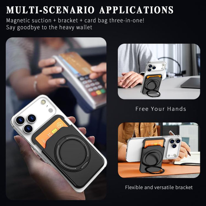Colourful Ring MagSafe Magnetic 360-Degree Rotating Stand Card Holder