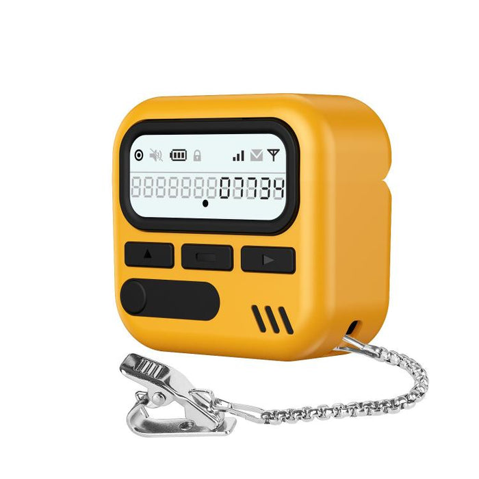 Retro Pager Style Earphone Protective Cover with Metal Chain, For AirPods 4