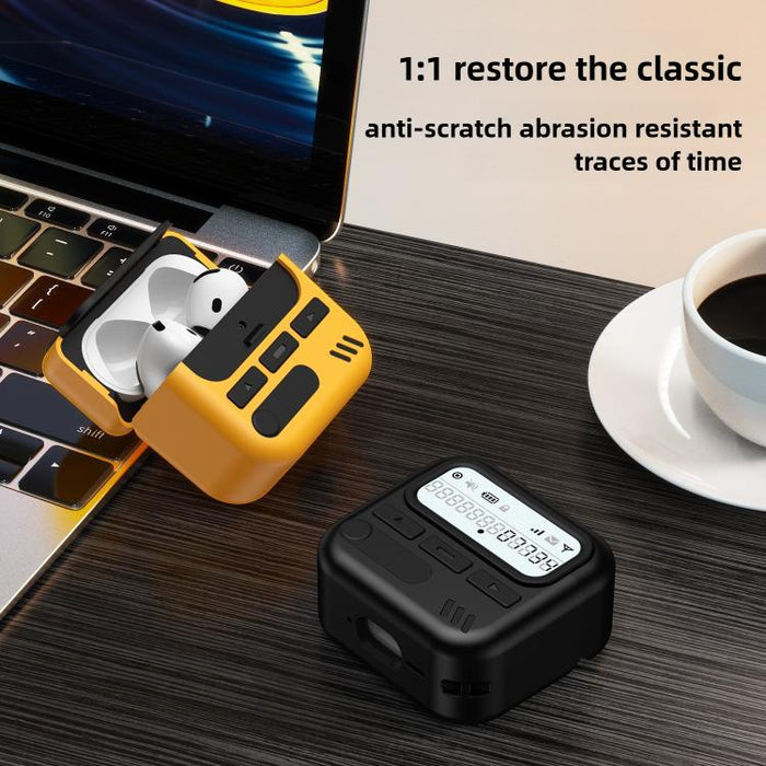 Retro Pager Style Earphone Protective Cover with Metal Chain, For AirPods 4