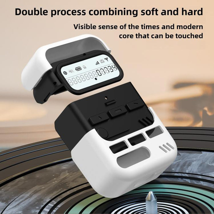 Retro Pager Style Earphone Protective Cover with Metal Chain, For AirPods 4