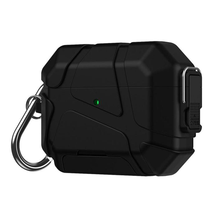 Snap-Lock Invisible Holder Full-Cover TPU Earphone Cover with Carabiner, For AirPods Pro 3