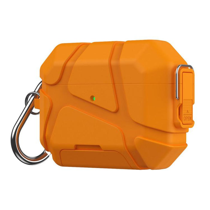 Snap-Lock Invisible Holder Full-Cover TPU Earphone Cover with Carabiner, For AirPods Pro 3